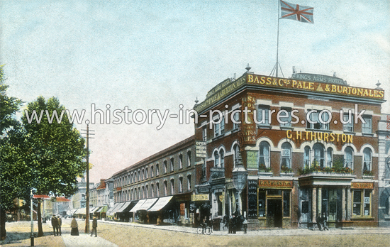 High Road and King's Arms Hotel. Wood Green, London. c.1906